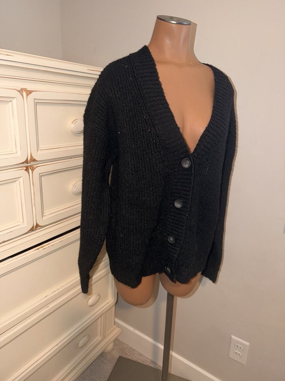 Black Cardigan Sweater Size Medium